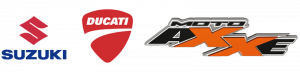Logos concession Ducati, Suzuki et Moto Axxe